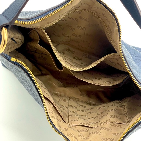 Navy & Gold Michael Kors Purse - Picture 7 of 10